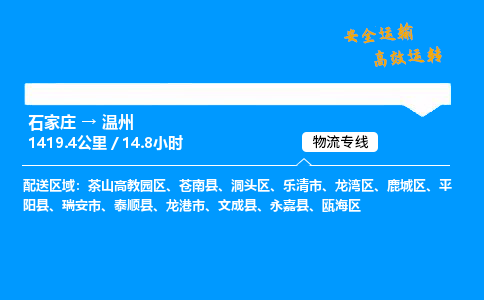 石家莊到溫州物流專線-專業(yè)承攬石家莊至溫州貨運(yùn)-保證時(shí)效