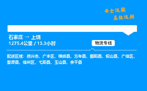 石家莊到上饒物流專線-專業(yè)承攬石家莊至上饒貨運(yùn)-保證時(shí)效