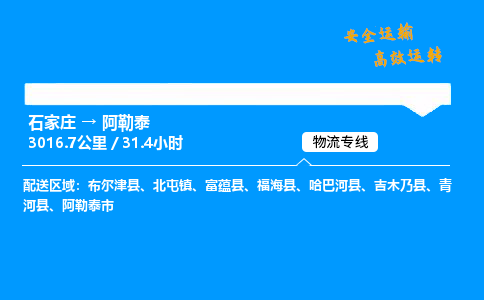 石家莊到阿勒泰物流專線-專業(yè)承攬石家莊至阿勒泰貨運-保證時效