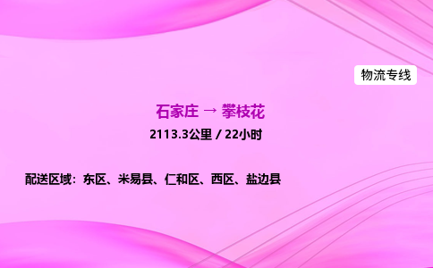 石家莊到攀枝花貨運(yùn)專線_石家莊到攀枝花物流公司